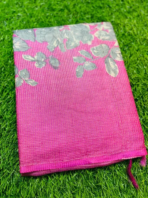 Pure Handloom Tussar Silk Saree with Hand Block & Digital Print – Silk Mark